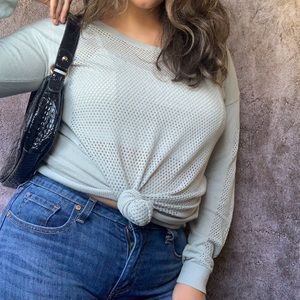 ⛓🤍Knitted light Grey CK Mesh Long Sleeve